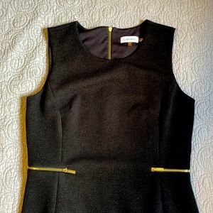 Black Calvin Klein Dress sz 6 with gold zipper detail